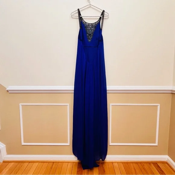 100% Silk Beaded Maxi Dress BCBG MaxAzria - Picture 6 of 11